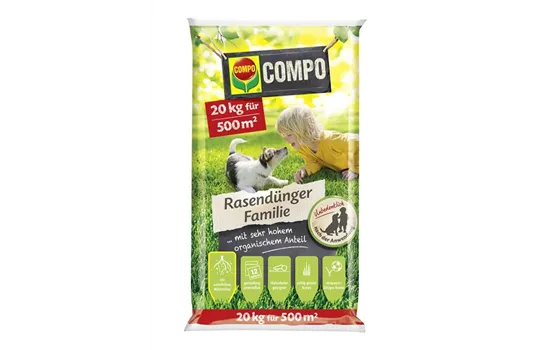 COMPO Rasendünger Familie 20 kg für 500 