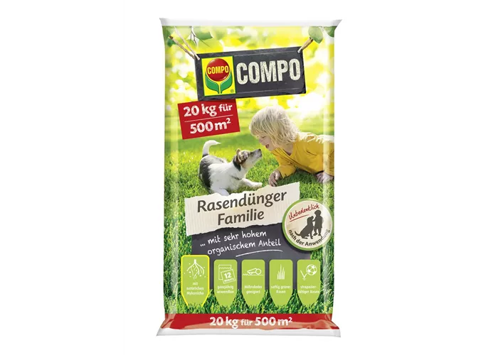 COMPO Rasendünger Familie 20 kg für 500 